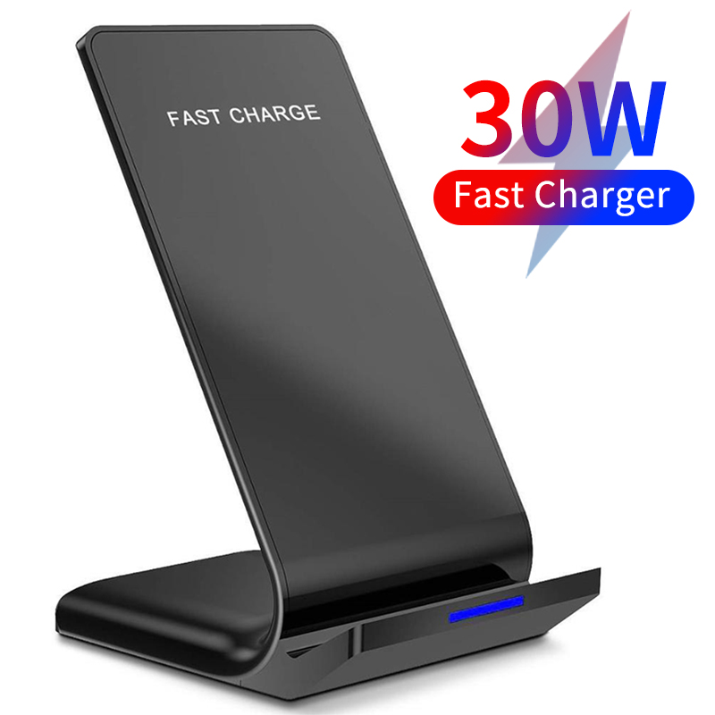 Bezprzewodowa ładowarka Qi 30W Szybkie ładowanie Stacja dokująca Uchwyt na telefon do iPhone Pro X XS Max XR Samsung Huawei Xiaomi