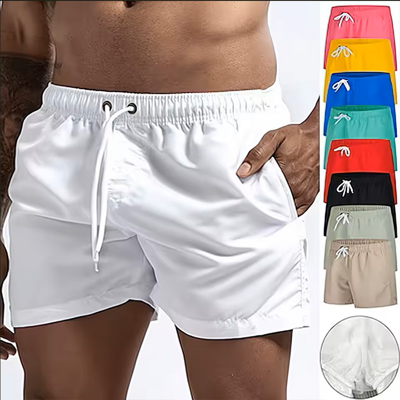 Herren Badeshorts Schwimmhose Schnelltrocknende Boardshorts Badeanzug Atmungsaktiv mit Kordelzug und Taschen für Surfen Strand Sommer
