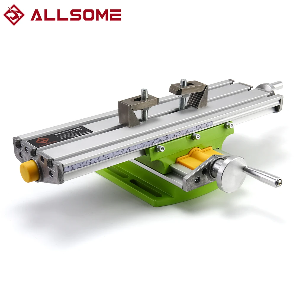 ALLSOME BG-6330 meja kerja campuran Cross Slide meja kerja untuk penggilingan meja bor X-Y multifungsi dapat disesuaikan