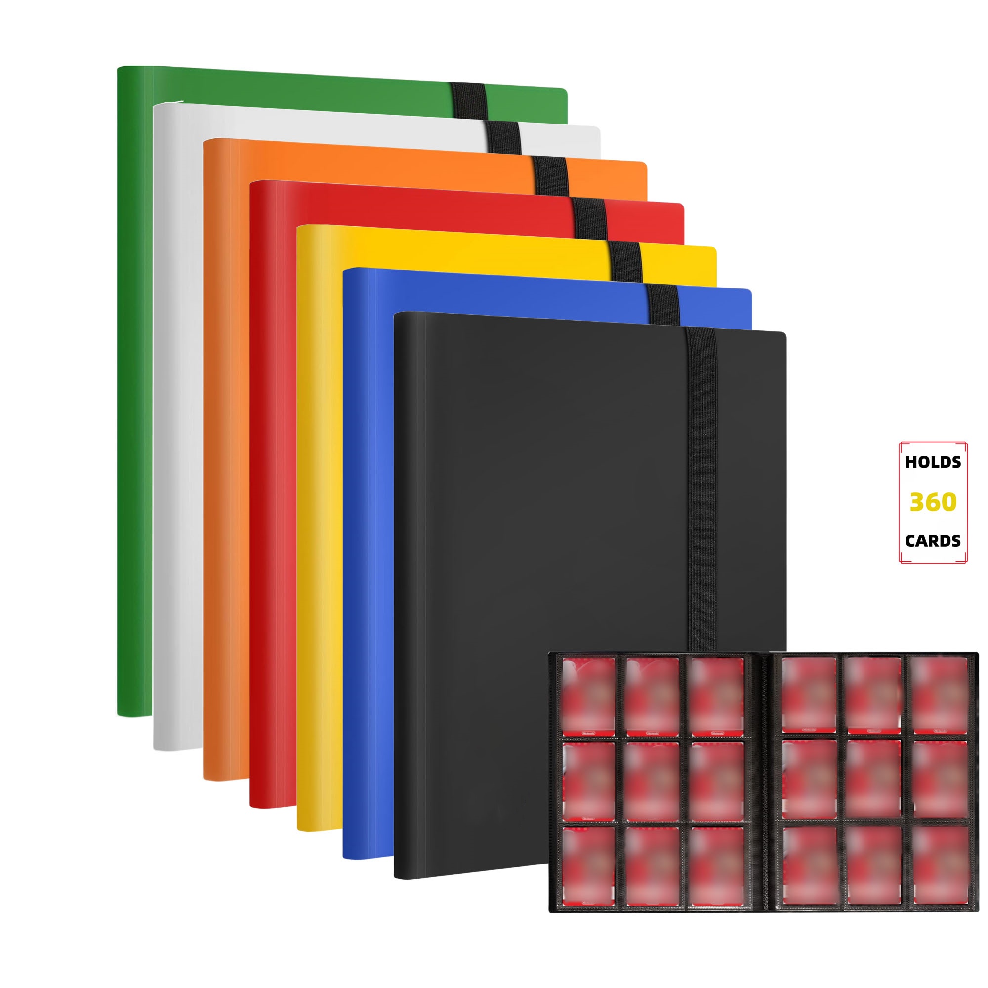 Carpeta de álbum de tarjetas comerciales de 9 bolsillos: carpeta de bolsillo de carga lateral de 360 para tarjetas de juego y tarjetas deportivas