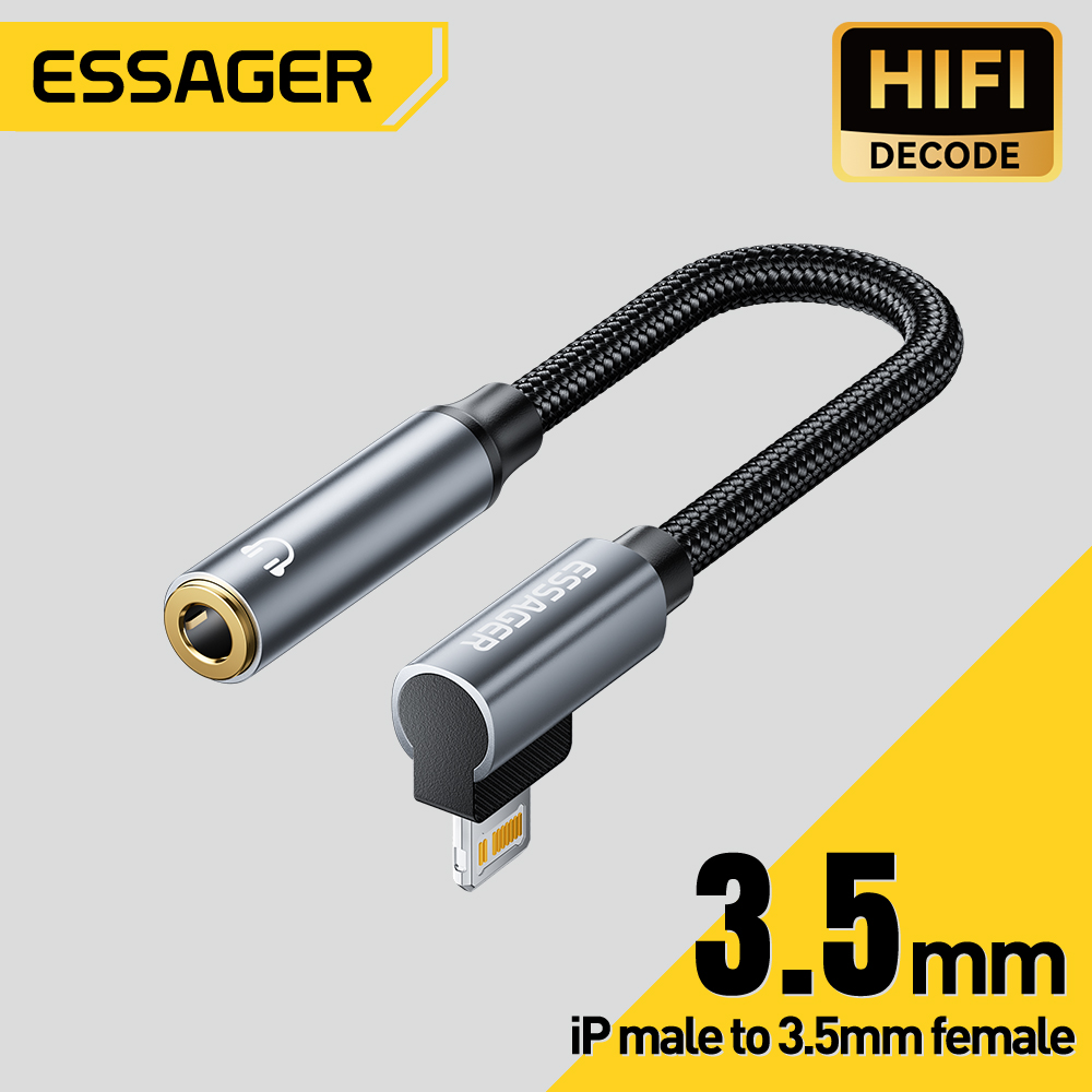 Essager ip to 3.5mm Jack Аудиокабель «папа-мама» Переходник для наушников типа C на 3,5 мм Конвертер для Samsung Xiaomi iPhone
