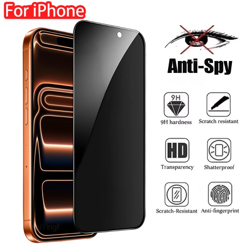 1PCS Protector de Pantalla Antiespía para iPhone 17 16 Pro Max, Película Protectora de Privacidad para iPhone 15 14 13 12 11 Pro Max Plus