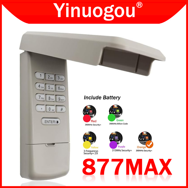 LiftMaster 877MAX Control remoto con teclado para puerta de garaje sistema de entrada sin llave para 878MAX, 877LM, 977LM, 377LM, 376LM, 315 MHz, 390 MHz