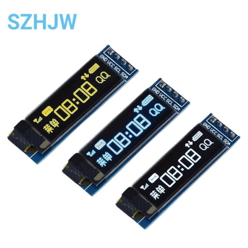0,91 pulgadas 128x32 IIC I2C Blanco/azul olied LCD Módulo de bricolaje SSD1306 Driver IC DC 3,3 V 5V para arduino