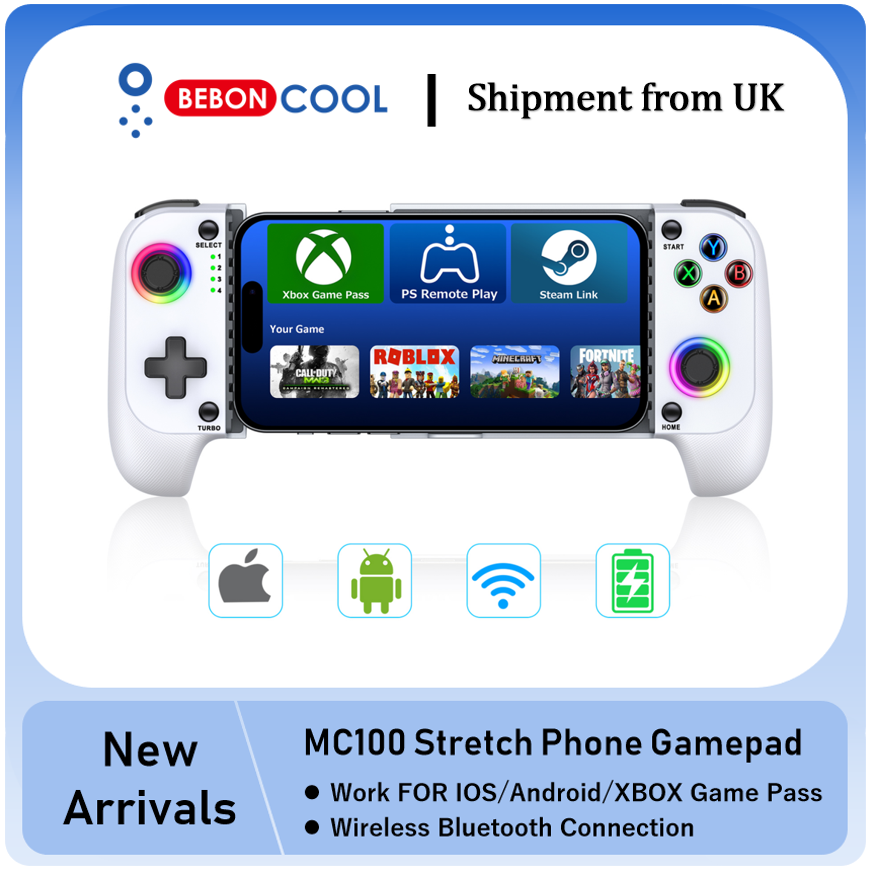 BEBONCOadvocate-Manette de jeu télescopique MC101 pour Apple IOS Android PUBG COD, manette de jeu téléphonique Bluetooth sans fil commandée