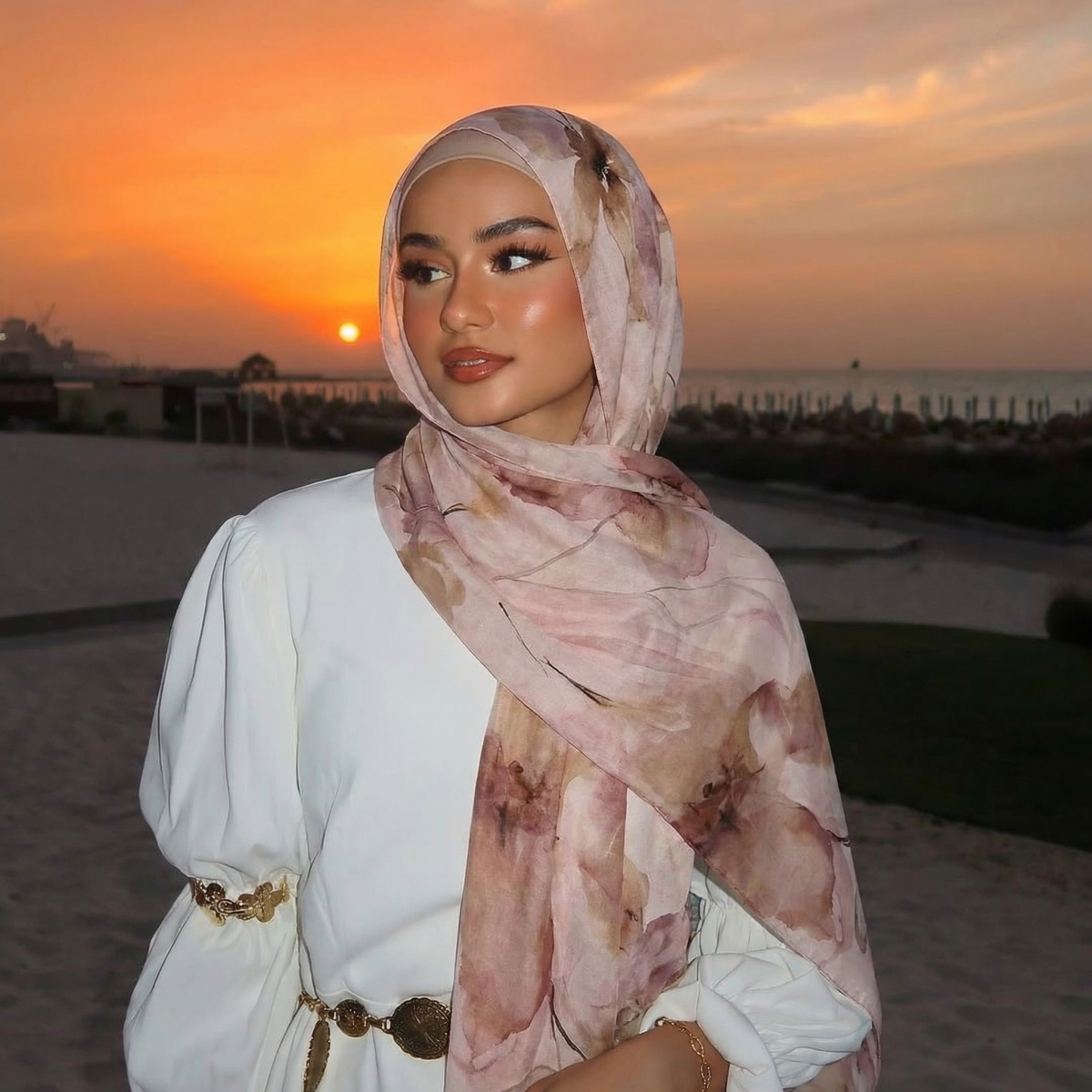 Hijab Cetak Desain Baru Premium Watercolor, Kerudung Wanita Lembut, Syal, Cocok Untuk Aksesoris Abaya Sehari-hari, Kerudung Wanita