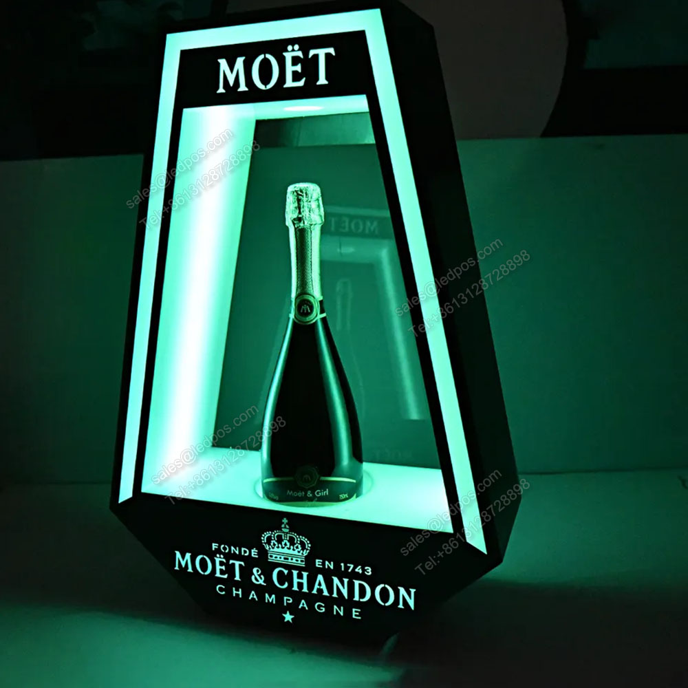 Garrafa de champanhe LED recarregável, Apresentador Vodka Tequila Neon Bar Sign, Whisky Glorifier, Serviço VIP Tray Display, Logotipo personalizado