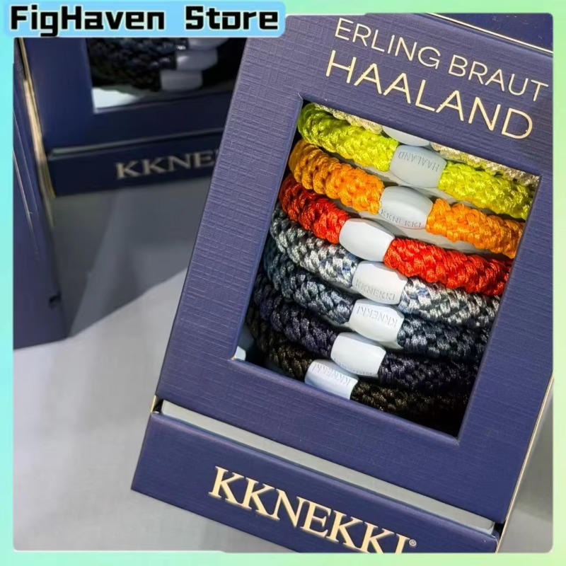 KKNEKKI Erling Haaland Haargummis Limited Edition Set Premium Elastische Haarbänder Knöchelfrei Haltende Haaraccessoires Geschenkbox