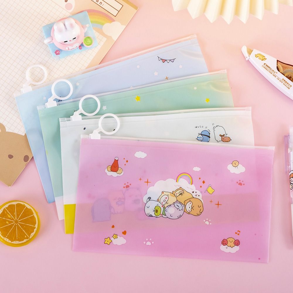 Bolsa de Pvc de gran capacidad con cremallera, bolsa de documentos transparente, impermeable, portátil, carpetas de archivos, papel de prueba