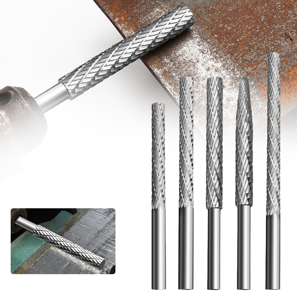1Pc 6Mm Roterende Vijl Hss Zilver Houtsnijwerk Roterende Vijl Voor Het Snijden Slijpen Polijsten Ontbramen Hout Plastic Lassen Litteken Roest