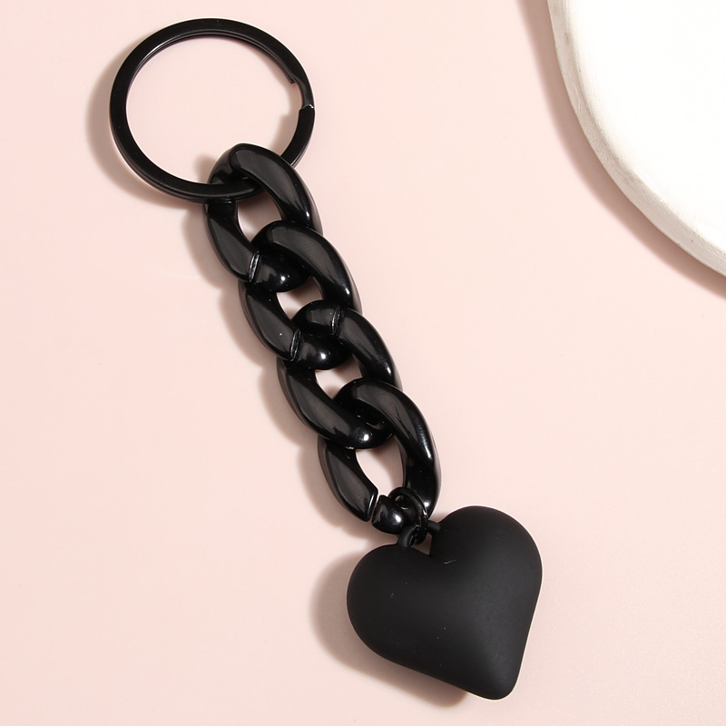 Portachiavi a forma di cuore fatto a mano Portachiavi a catena in plastica acrilica per donne Ragazze Accessorio per ciondolo per borsa Chiavi per auto Regali di gioielli