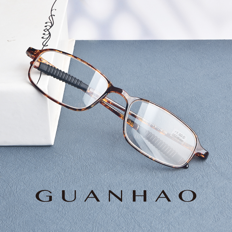 GUANHAO Brand Unisex Reading Glasses Clear Transparent Optical Hyperopia Presbyopic Glasses Universal Lightweight TR90 Frame 1.0