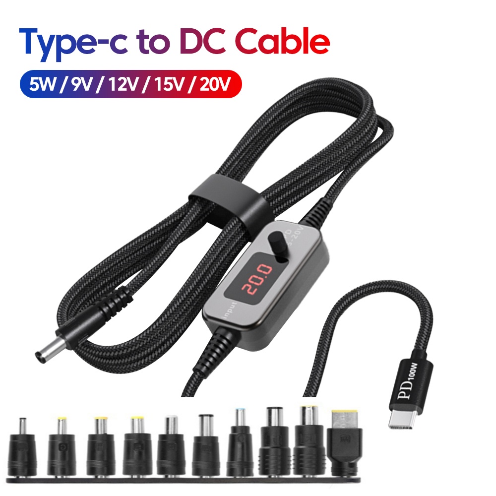 100 W USB C zu DC Power Boost Kabel Typ C zu DC kann angepasst werden 5 V-20 V Step UP Modul Schnell Ladekabel Konverter Adapter