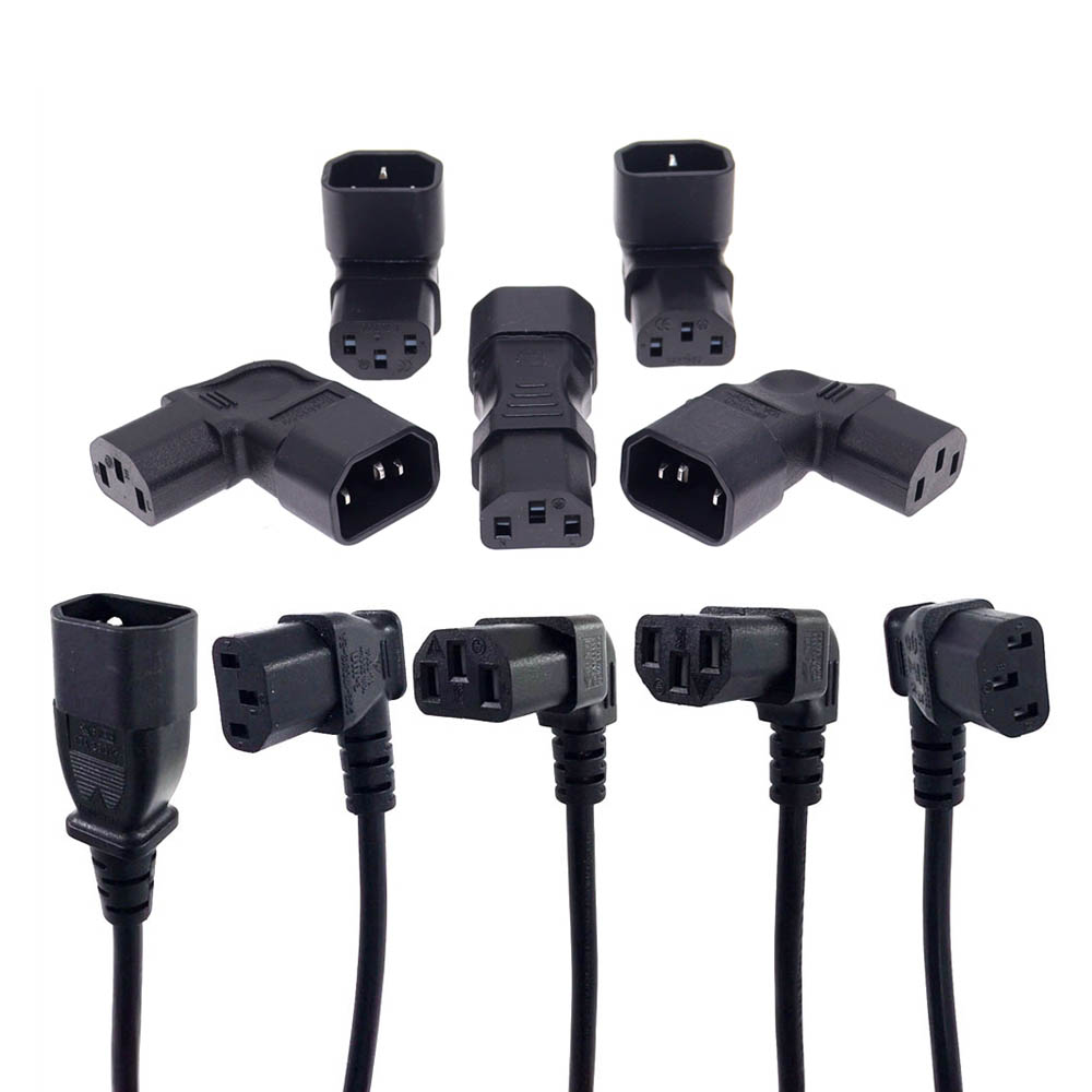 IEC60320 C13 Kabel Ekstensi Sudut Konverter Sudut C13 Ke C14 Kabel Daya Sudut PDU Kabel Daya AC Jantan Ke Betina 10A 250V
