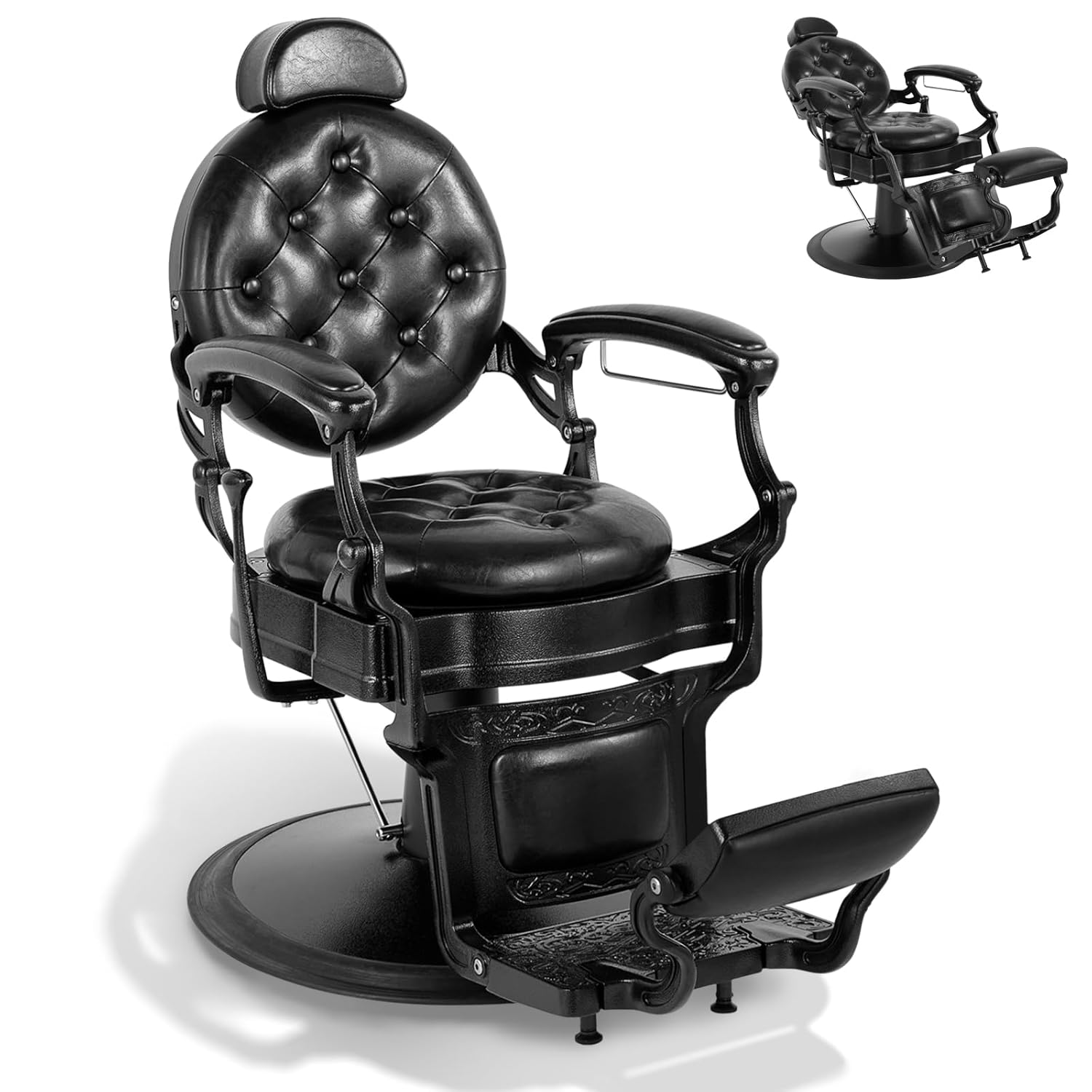 Barber Chair Classic Hydraulic Professional Vintage Heavy Duty Barber Chair with Adjustable Height Headrest for Salon &, Custom