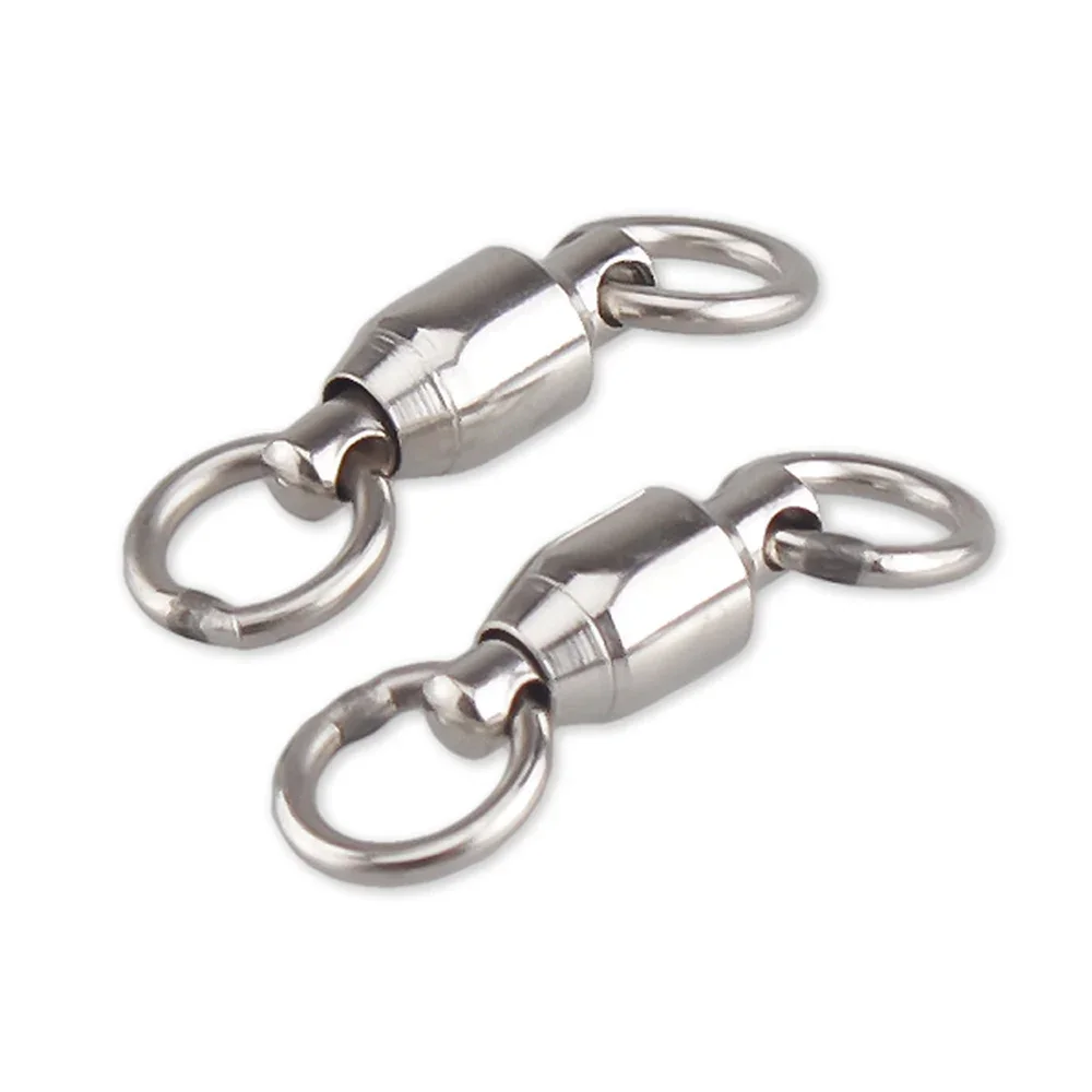 Dndyuu Aksesori memancing, bantalan bola tugas berat, penggulung konektor memancing cincin kuat Stainless Steel 50 buah