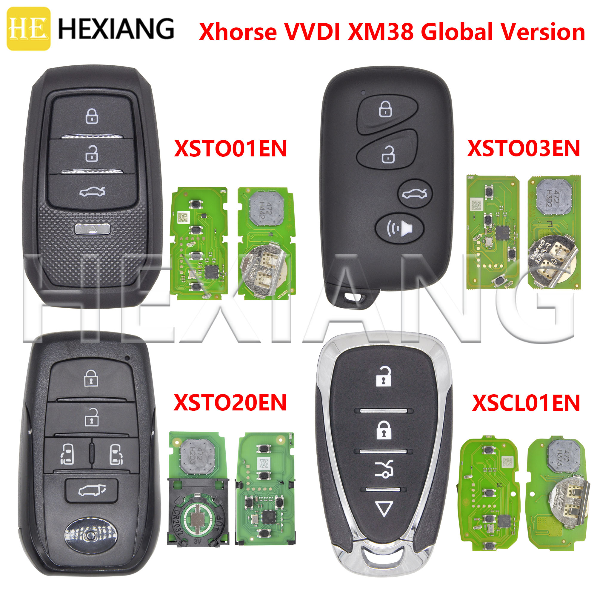 HE Xhorse VVDI XM38 versión Global Universal coche llave inteligente en blanco XSTO01EN XSTO20EN XSTO03EN XSCL01EN para Toyota Chevrolet