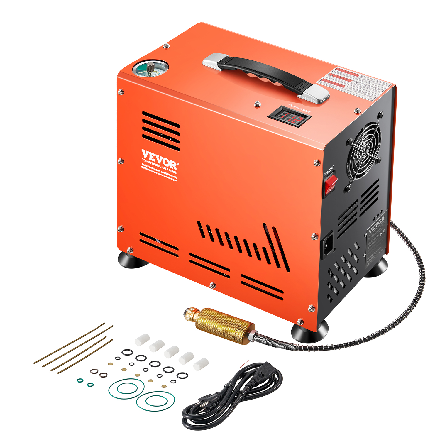 SucceBuy Compressor de ar PCP 800W Compressor de pistola de ar de cilindro duplo 4500PSI/30Mpa Compressor de parada automática para rifle de ar mergulho