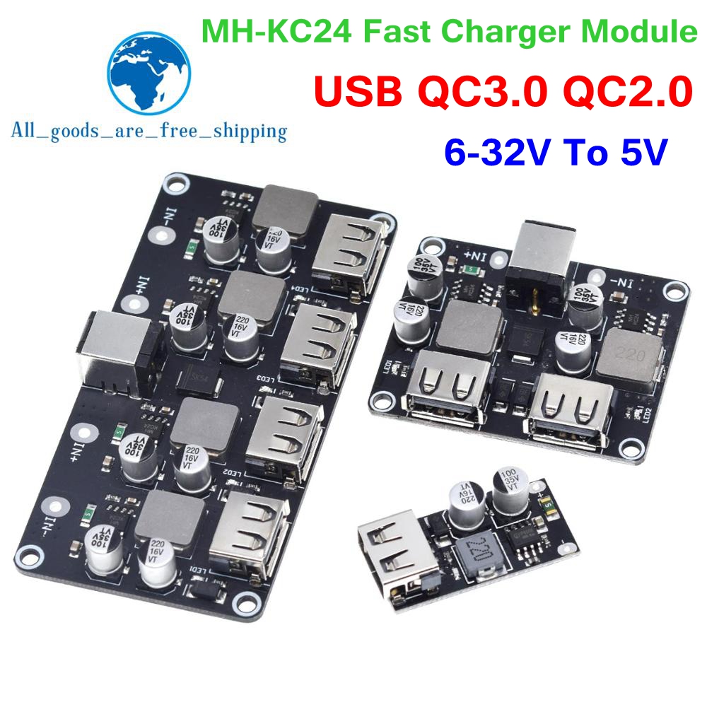 TZT USB QC3.0 QC2.0 USB DC-DC понижающий преобразователь, понижающий модуль зарядки 6-32 В, 9 В, 12 В, 24 В, печатная плата быстрого зарядного устройства 5 В