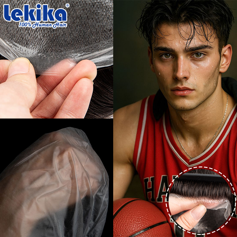 Peruka męska Prestyle Toupee Thin Skin 0.03mm, naturalne włosy Remy, system V-Loop, proteza włosów dla mężczyzn, komfortowy system włosów dla mężczyzn.