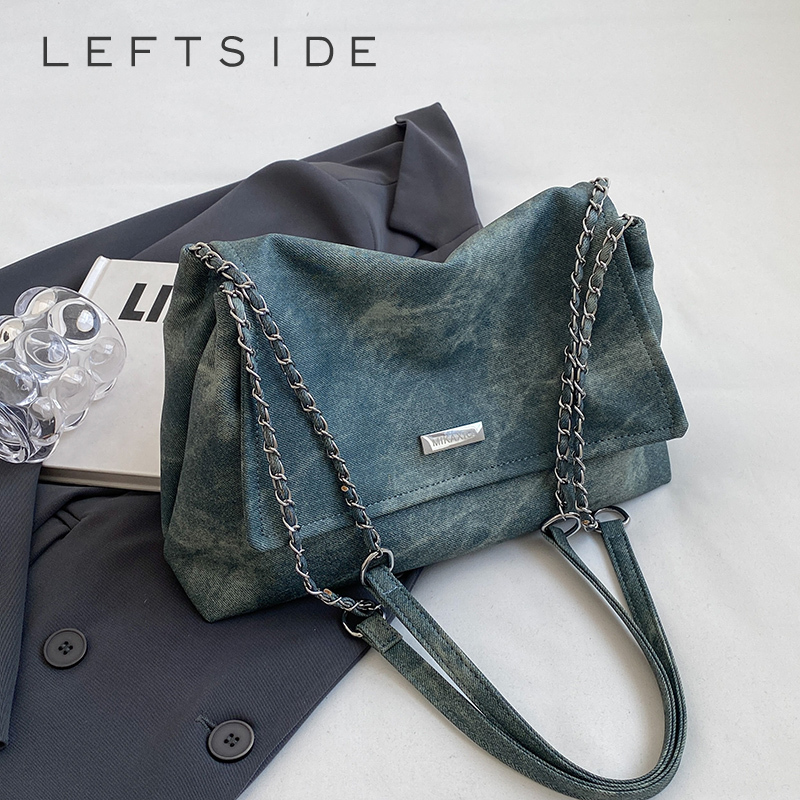 Tas Bahu Kulit Rantai Retro Sisi Kiri untuk Wanita Tas Tote Sederhana Tas Selempang Musim Dingin 2025 Tas Tangan Vintage Travel Wanita