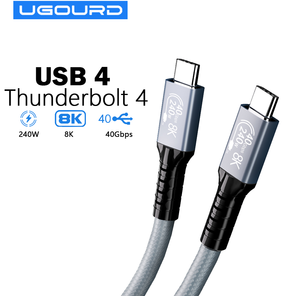 UGOURD USB4 Кабель 40 Гбит/с 240 Вт Thunderbolt 4 Тип C Кабель для быстрой зарядки Thunderbolt3 USB C к C Кабель для передачи данных для eGPU