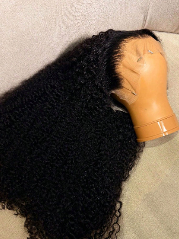 Perruque Lace Front Transparente 13x6 Cheveux Humains Jerry Curly pour Femmes, Perruque Lace Frontale 13x4 Cheveux Humains Kinky Curly, Facile à Poser pour Débutantes