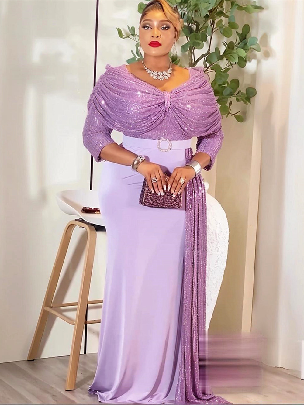 Plus Size African Party Dresses for Women Dashiki Sequin Sexy Bodycon Long Dress Elegant Turkey Muslim Wedding Evening Gown