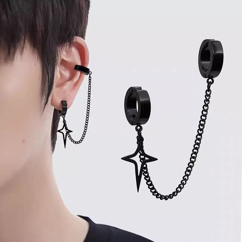 1 pièces boucles d'oreilles minimalistes à la mode pour adolescents oreille sans Piercing boucles d'oreilles femmes hommes fausse étoile percée pendentif boucles d'oreilles bijoux