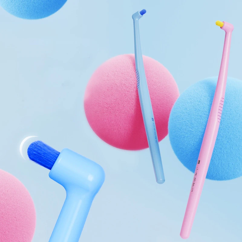 2-pack enkele bundel interdentale poetsborstel zachte haren kleurrijke kleine kop borstelbundelset
