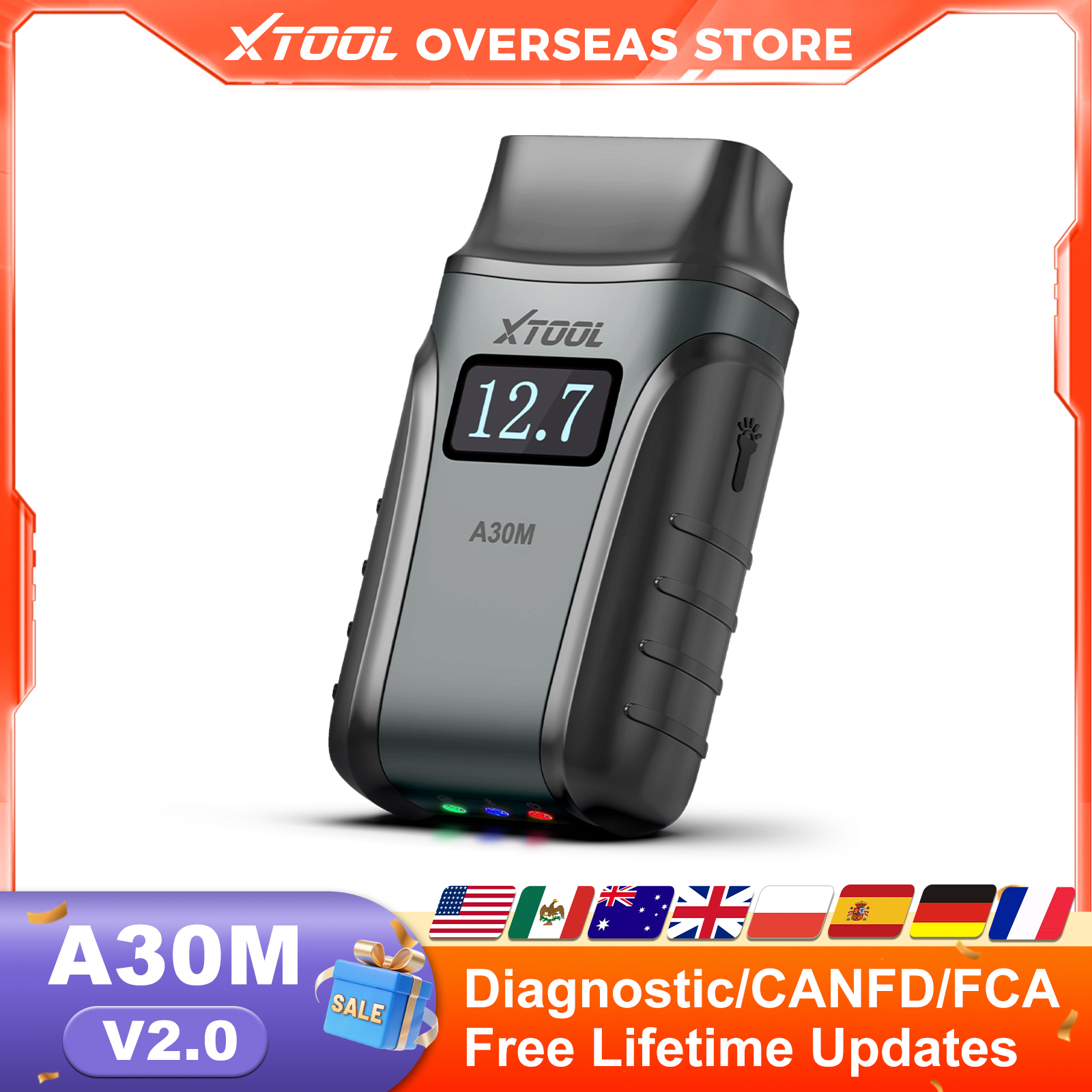 XTOOL Anyscan A30M OBD2 сканер активный тест автомобильный диагностический инструмент ABS устройство считывания кодов Bleed Auto VIN пожизненное бесплатное обновление