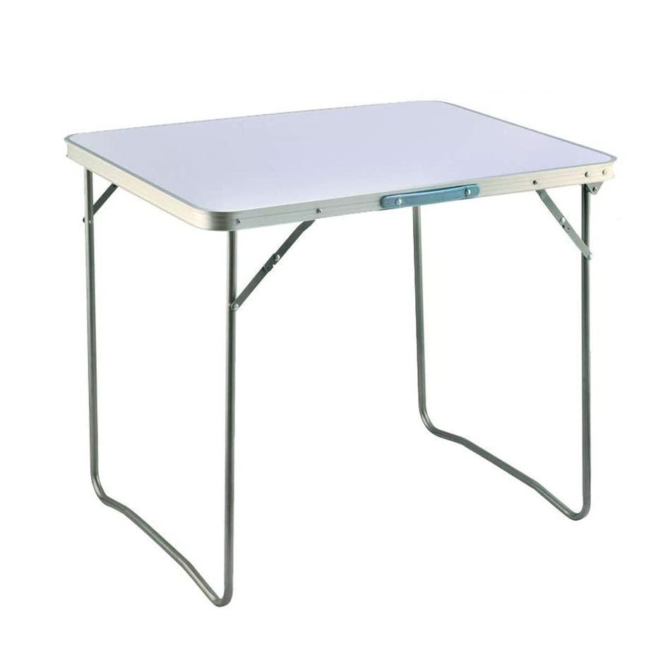 80x60x69cm aluminiowy stół kempingowy, przenośny składany stół mały stół piknikowy biurko na laptopa TV łóżko obiadowe Home Office, biały