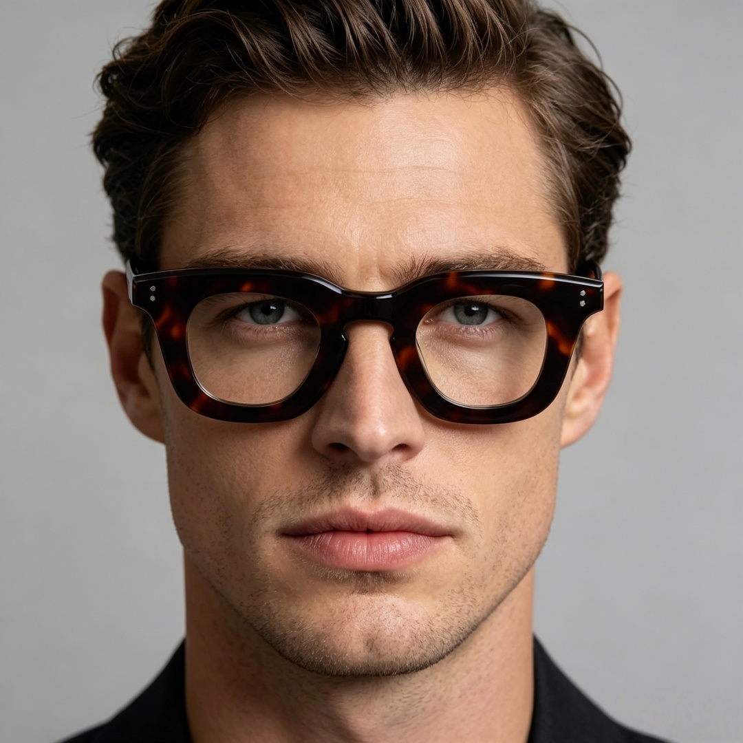 Óculos de Leitura Vintage BETSION em Acetato Grosso Quadrado, Óculos Retro para Miopia Masculinos e Femininos, Óculos de Prescrição Modernos