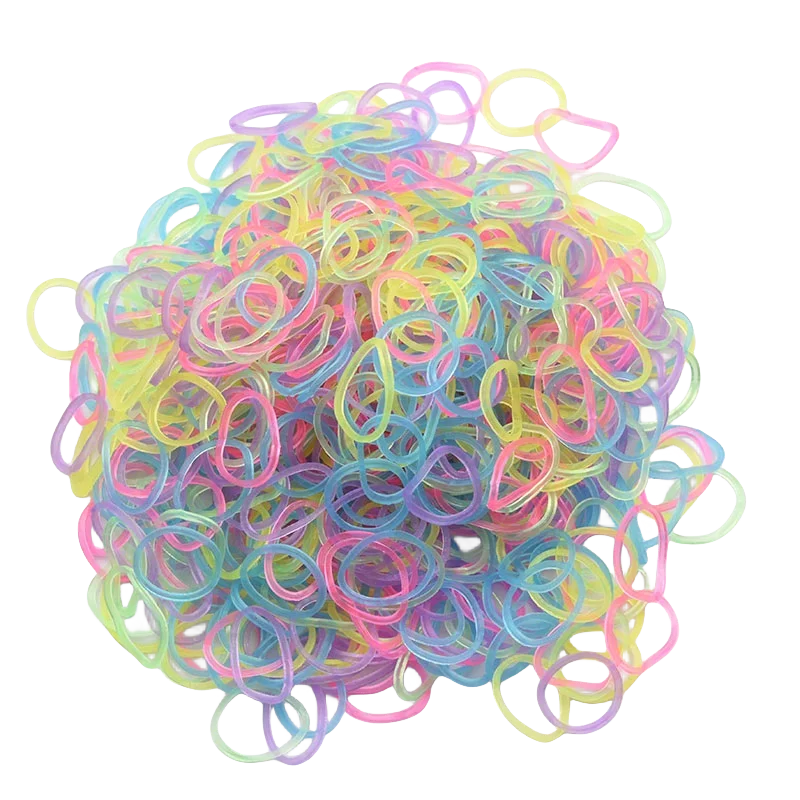 600Pcs Neue ColorTransparent Fluoreszenz Glow Armbänder Machen Liefert DIY Gummi Webstuhl Bands Handgelenk Halsketten Kind Party Spielzeug