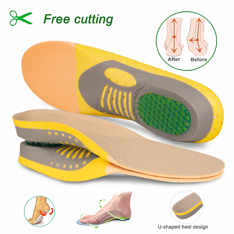 1 par de plantillas ortopédicas, almohadilla de suela para la salud del pie plano para zapatos, almohadilla de soporte para arco insertado para fascitis Plantar, cuidado de los pies