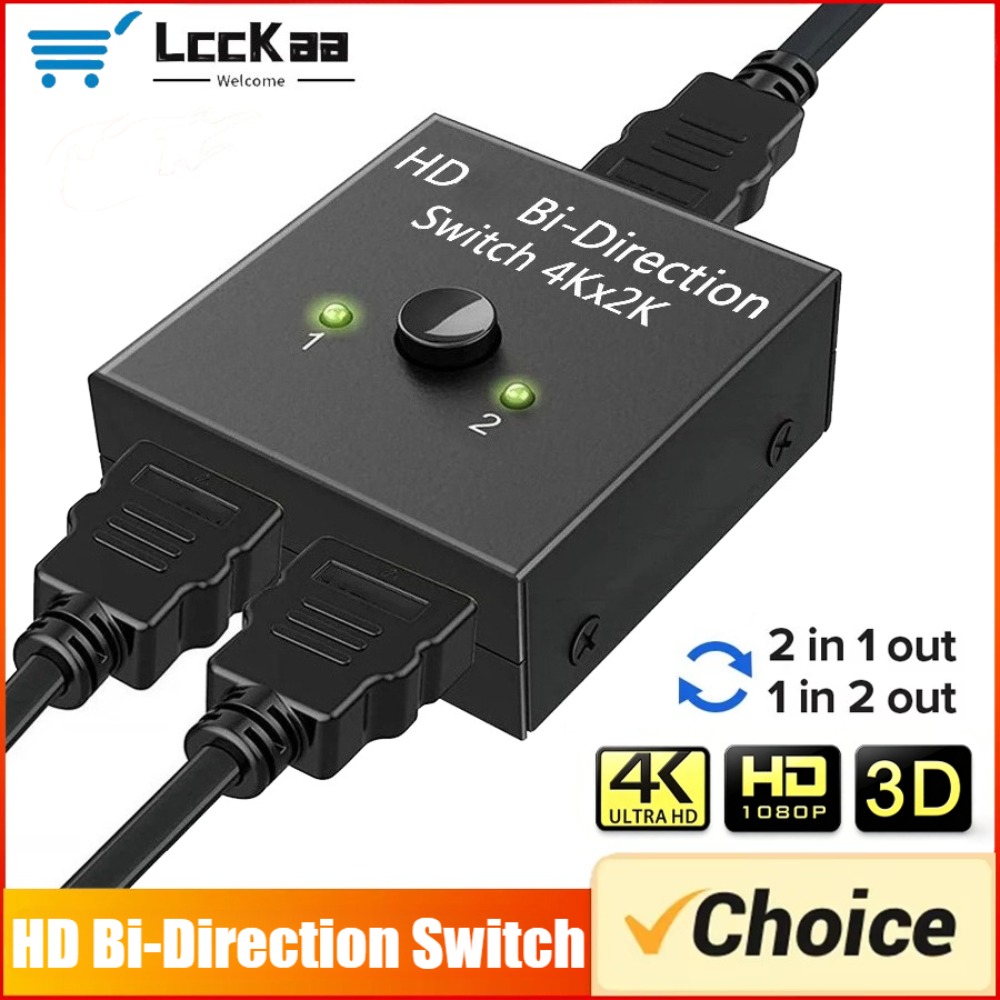 Двунаправленный HDMI-совместимый коммутатор-сплиттер 4K 1x2/2x1, адаптер-конвертер 2 входа 1 выход для PS4 Pro/4/3, ТВ-приставок и приставок-конвертеров