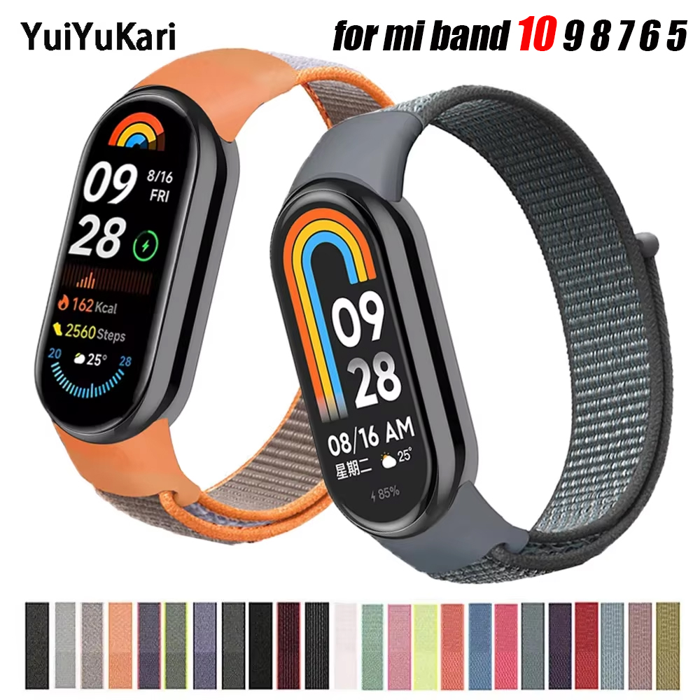 Armband für Mi Band 10 9 8 7 Armband Nylon Sportuhr Gürtel Pulsera Correa Miband 8 Armband für Xiaomi Mi Band 5 4 3 Armband