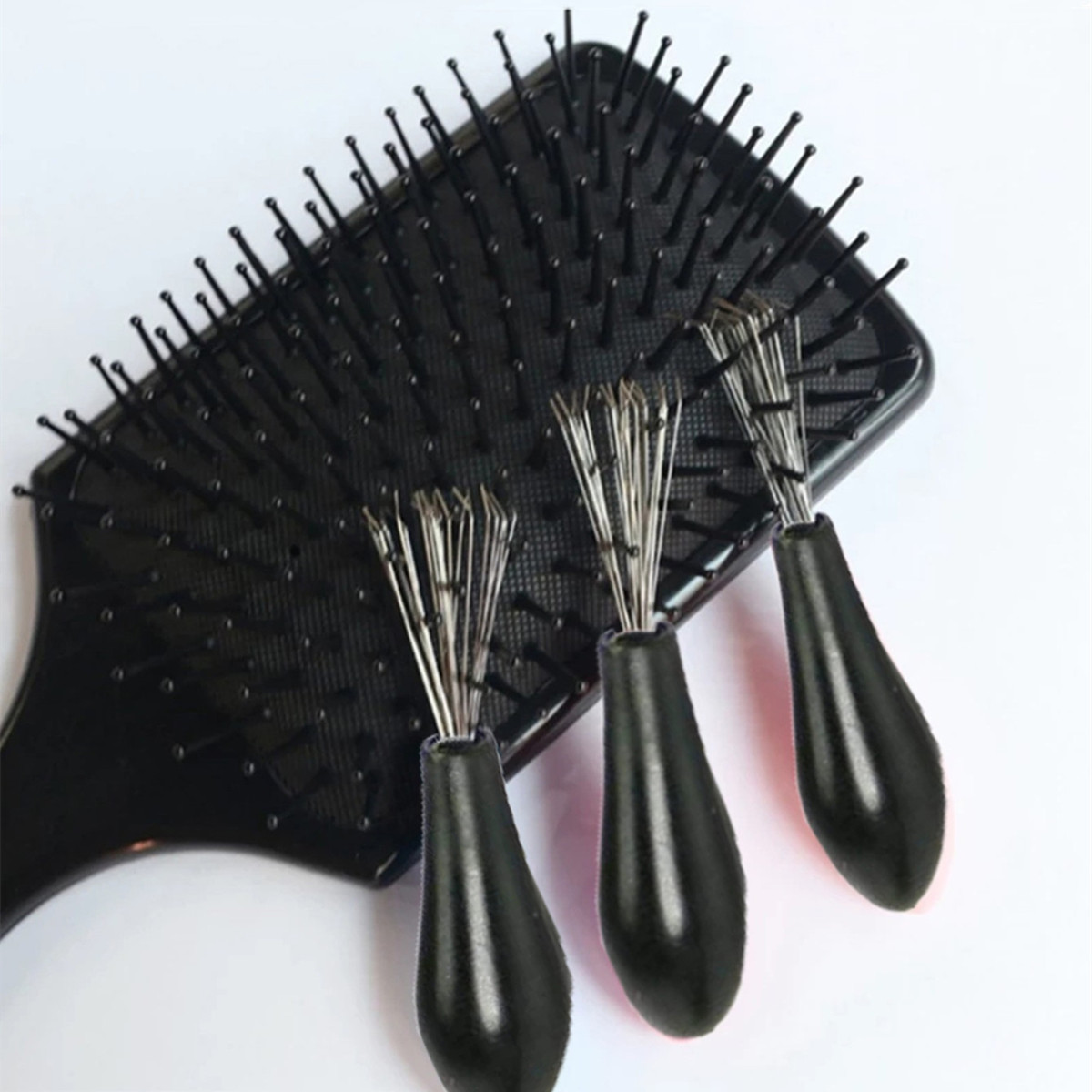 Pente escova de cabelo limpador de plástico lidar com escova de limpeza removedor embutido ferramentas de beleza produtos de limpeza suprimentos de limpeza