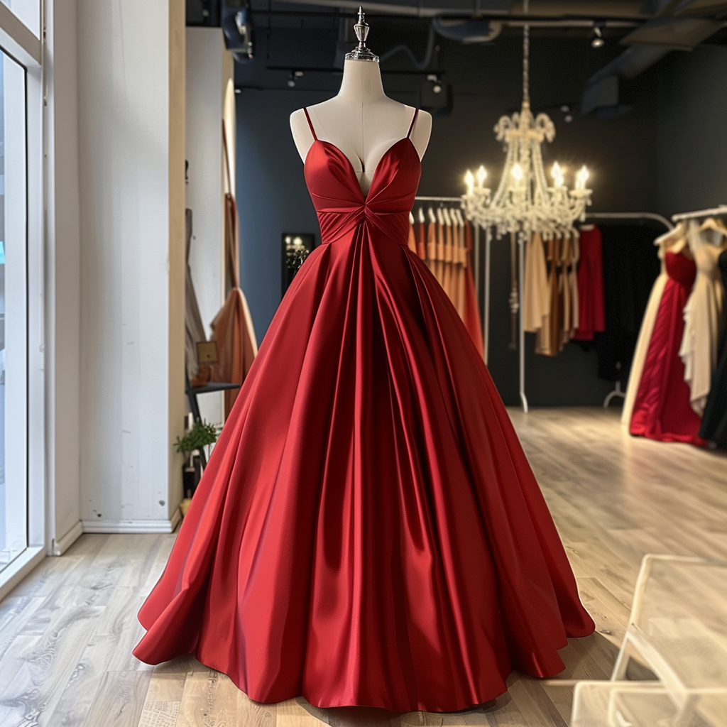 Rote Satin träger lose Spaghetti träger schnüren sich zurück formelle Abschluss ball Abendkleid Brithday Party Kleidung handgemachte benutzer definierte W9-1