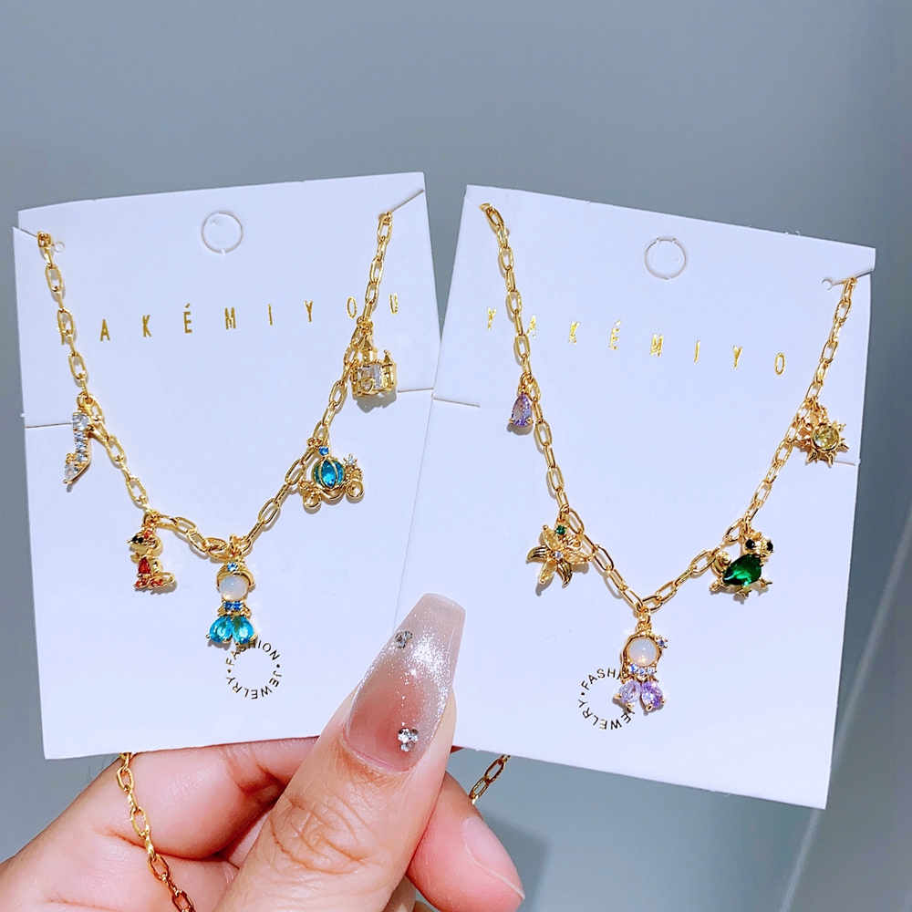 Design alla moda INS Style Fairy Tale Charms Collana da donna Catena Color oro Gioielli con ciondolo zircone cubico