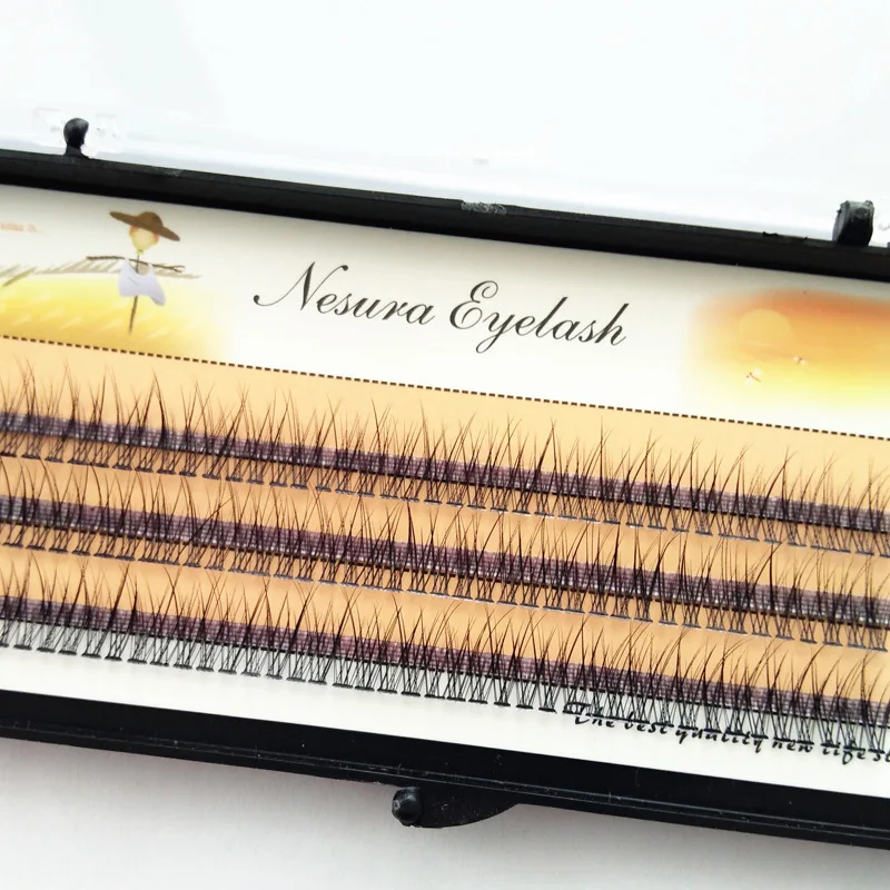 De nieuwste Koreaanse pop fishtail-type Mode zwaluwstaartvliegwimper Twee lange middelste korte plant enten valse wimpers groothandel