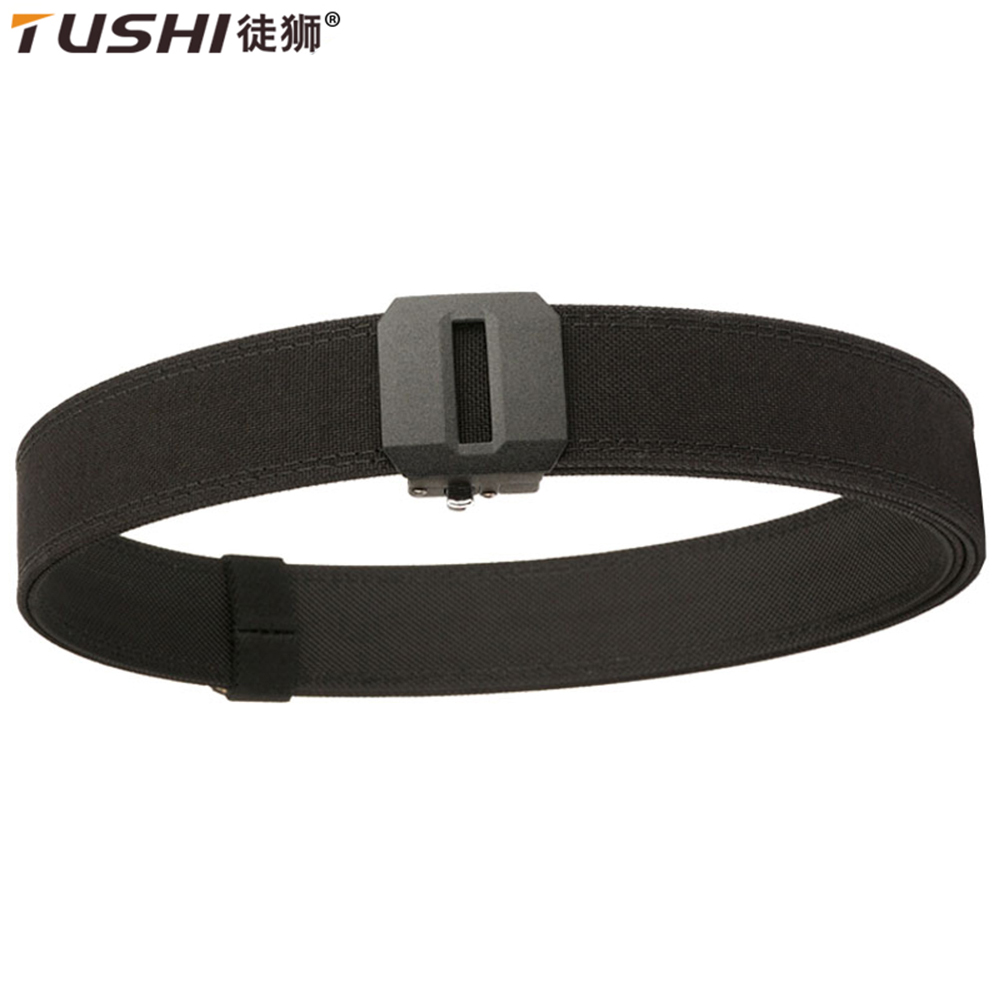 TUSHI Nuova Cintura Tattica Dura per Gli Uomini Cintura per Pistola EDC Fibbia Automatica in Metallo IPSC Nylon Cintura Sportiva all'Aria Aperta Cintura Militare Maschile
