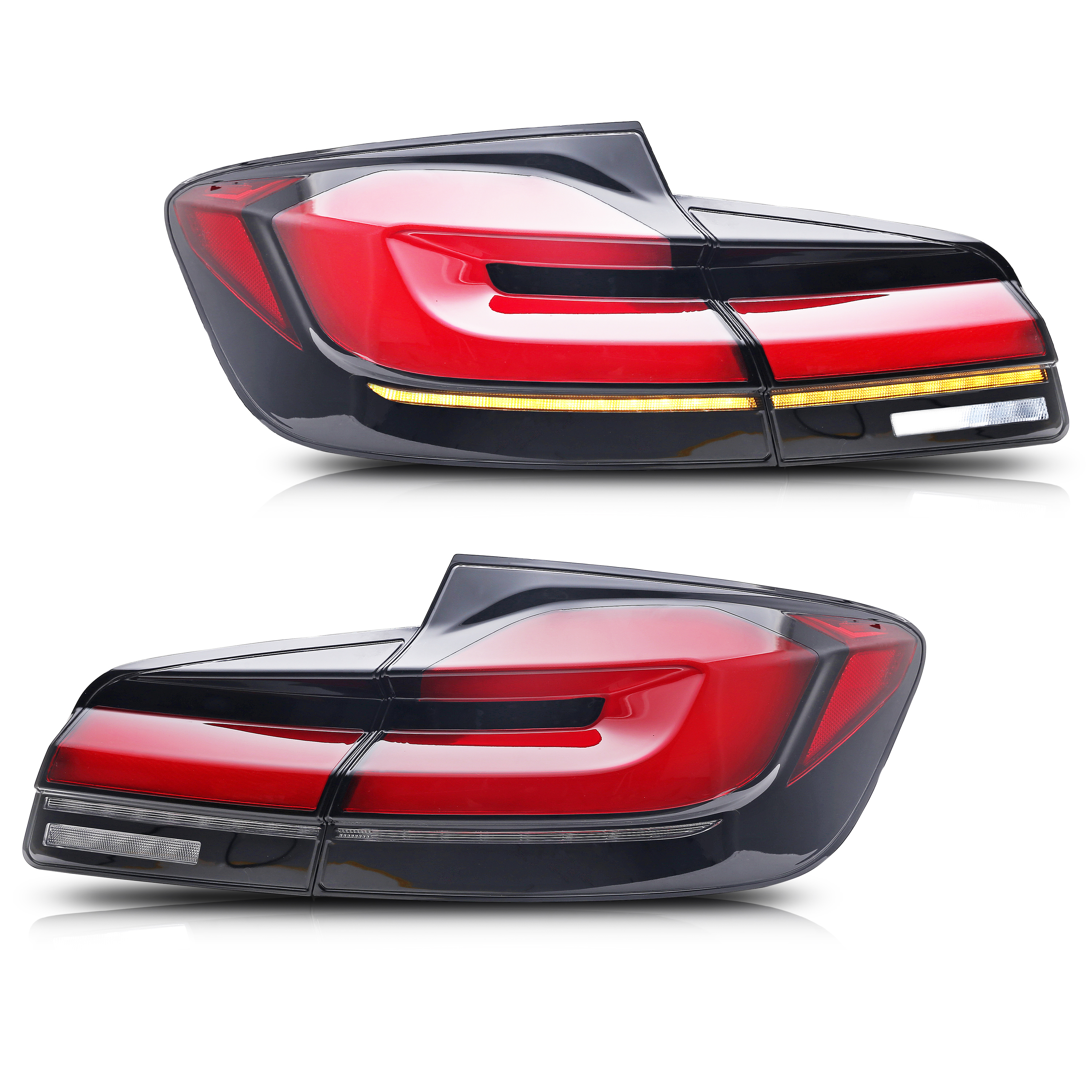Lampu belakang LED BMW 5-Series F10 M5 2011-2016, rakitan lampu belakang sinyal belok berurutan animasi dinamis