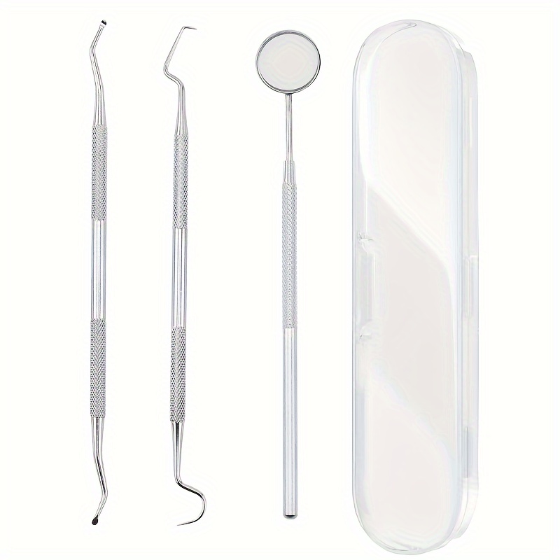 Tooth Tools Set,Stainless Steel Oral Hygiene Kit With Mouth Mirror,Non-Slip Patterned Handle Teeth Cleaning,Oral Care Essential