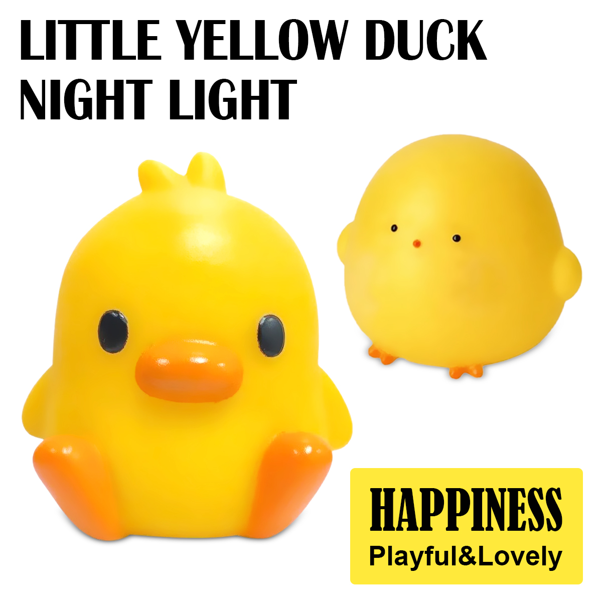 Led Night Light Duck Silicone Lamp Chicken Silicon Bulb Branco Quente Battery Powered Chick Macio Bonito Para Meninas Mesa de cabeceira Usb