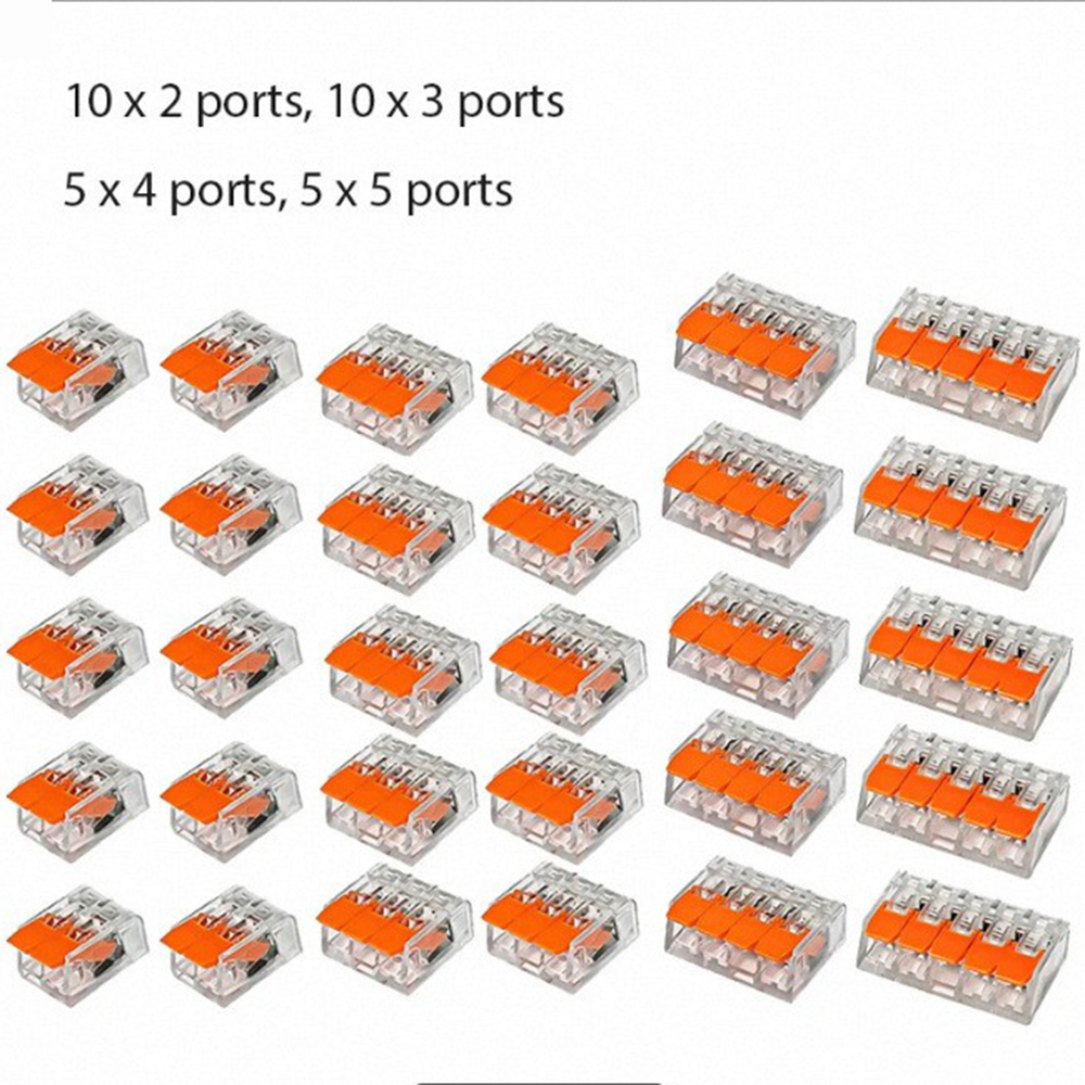30 peças conectores de fio 32a conectores de emenda compactos conectores de cabo rápido conexões de terminal de luz
