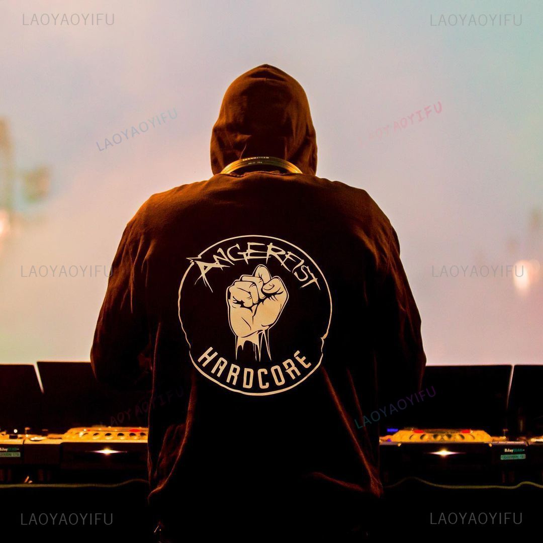 패션 Angerfist 남성 후드 하드 코어 테크노 메인 스트림 GABBA 여성 까마귀 Angerfist Dutch Gabber 음악 운동복
