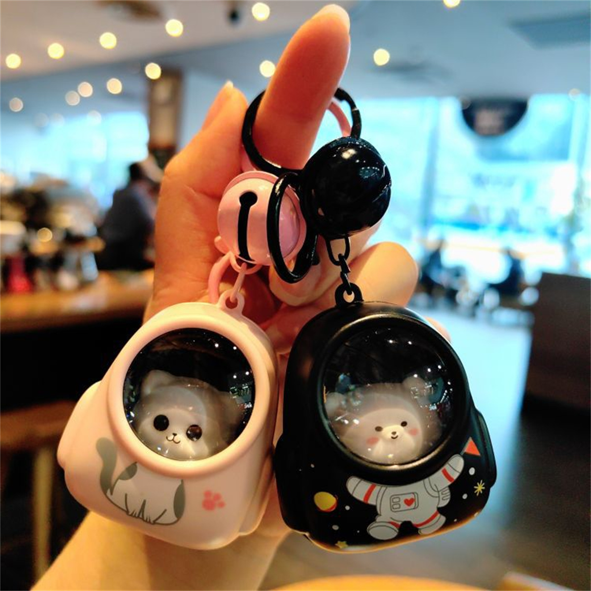 Tas beruang lucu gantungan kunci lampu malam kecil tas Kawaii Gantungan Kunci Lampu suasana selebriti Web gantungan kunci
