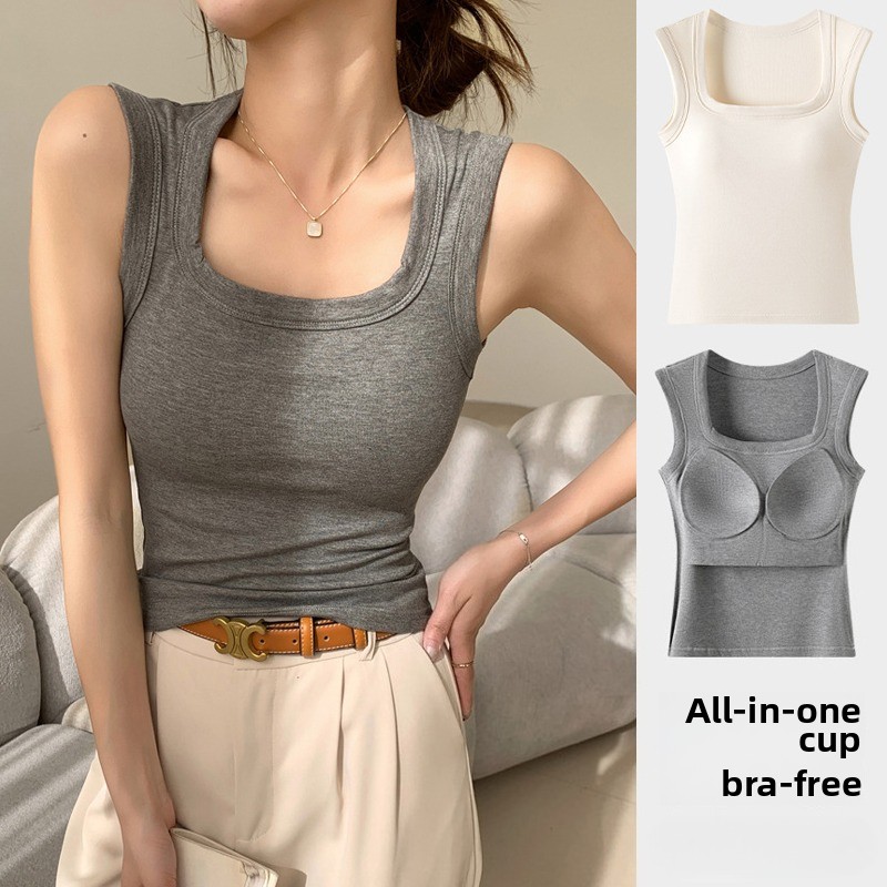 ใหม่ไม่มีรอยต่อBuilt-in Bra Tank Topสําหรับผู้หญิงกีฬาBra & เสื้อแขนกุดฤดูร้อน,Breathableออกกําลังกายเสื้อกั๊กเสื้อยืดCombo