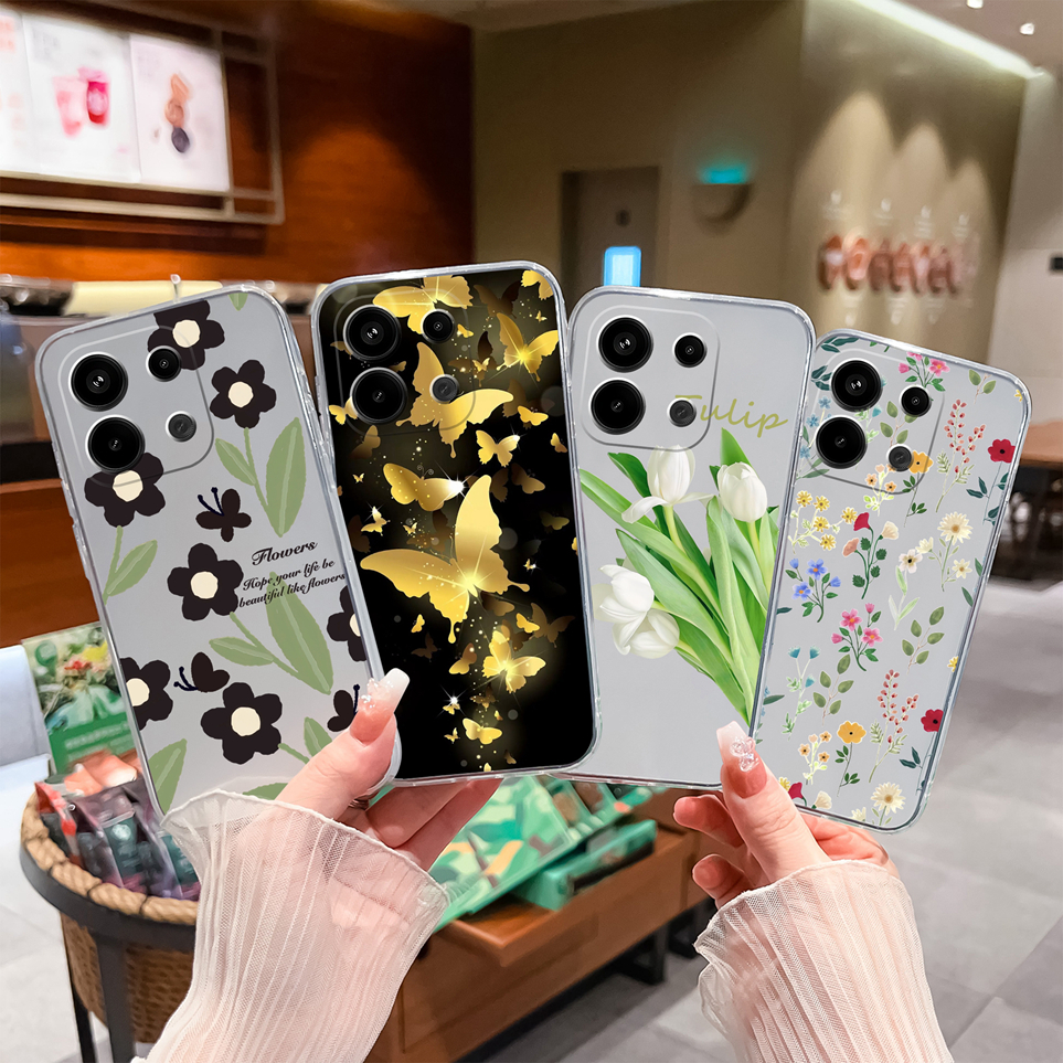 Чехлы для телефонов Xiaomi Redmi Note 13 4G с милыми кошками, прозрачный силиконовый мягкий ТПУ чехол для Note 13Pro 4G, противоударный чехол, чехлы